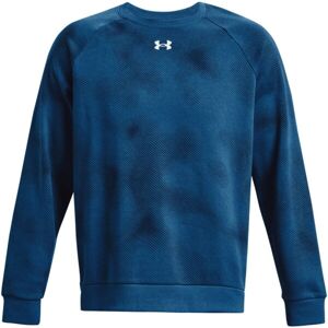 Under Armour RIVAL FLEECE PRINTED CREW Pánska mikina, modrá, veľkosť