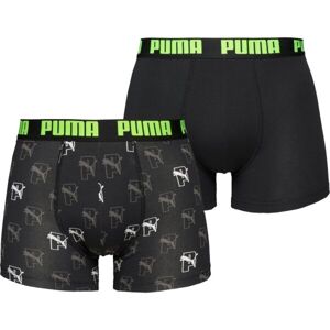 Puma MEN CAT LOGO PRINT BOXER 2P Pánske boxerky, čierna, veľkosť