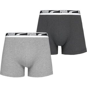 Puma MEN MULTI LOGO BOXER 2P Pánske boxerky, sivá, veľkosť