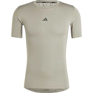 adidas TECHFIT COMPRESSION TRAINING T-SHIRT Pánske fitness tričko, sivá, veľkosť