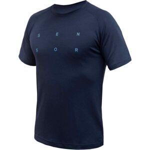 Sensor MERINO BLEND TYPO Pánske funkčné tričko, tmavo modrá, veľkosť