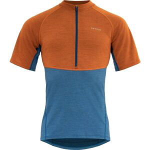 Devold STANDAL MERINO TEE ZIP NECK Pánske cyklistické tričko, oranžová, veľkosť
