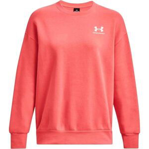 Under Armour ESSENTIAL FLC OS CREW Dámska mikina, červená, veľkosť