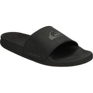 Quiksilver RIVI NUBUCK SLIDE Pánske kožené šľapky, čierna, veľkosť 43