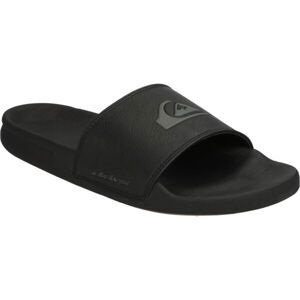 Quiksilver RIVI NUBUCK SLIDE Pánske kožené šľapky, čierna, veľkosť 44