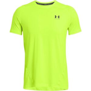 Under Armour HG ARMOUR FITTED SS Pánske tričko s krátkym rukávom, reflexný neón, veľkosť