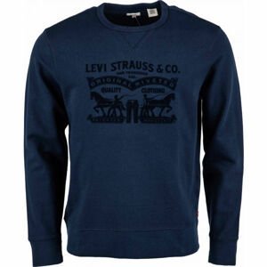 Levi's GRAPHIC CREW B LOGO SSNL CREW MINERAL BL Pánska mikina, tmavo modrá, veľkosť S