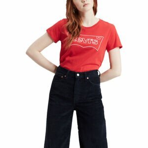 Levi's THE PERFECT TEE HSMK OUTLINE Dámske tričko, červená, veľkosť M