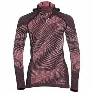 Odlo BL TOP WITH FACEMASK L/S BLACKCOMB ECO Pánske tričko s integrovanou kuklou, lososová, veľkosť XS