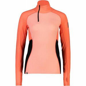 MONS ROYALE OLYMPUS HALF ZIP Dámske technické merino tričko, oranžová, veľkosť M