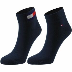 Tommy Hilfiger MEN QUARTER 2P FLAG Pánske ponožky, tmavo modrá, veľkosť 39/41