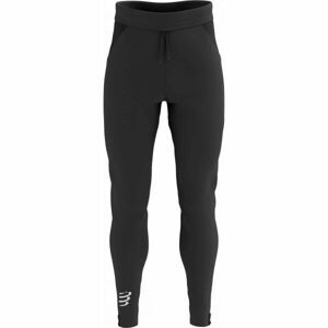 Compressport HYBRID SEAMLESS HURRICANE PANTS Pánske vetruodolné bežecké nohavice, čierna, veľkosť S