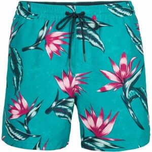 O'Neill FLORAL SHORTS Pánske plavecké šortky, tyrkysová, veľkosť XL