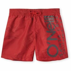 O'Neill CALI FLORAL SHORTS Chlapčenské kúpacie šortky, červená, veľkosť 140