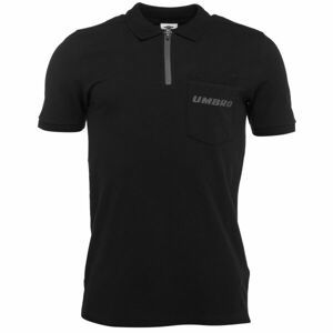 Umbro ZIP POLO Pánske polo tričko, čierna, veľkosť XL