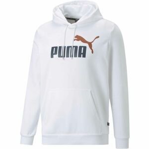 Puma ESS + 2 COL BIG LOGO HOODIE FL B Chlapčenská mikina, biela, veľkosť XL