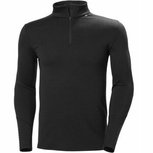 Helly Hansen LIFA MERINO MIDWEIGHT 1/2 ZIP Pánske Merino tričko, čierna, veľkosť