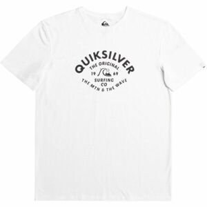 Quiksilver SCRIPT TALK FRONT SS Pánske tričko, biela, veľkosť XXL