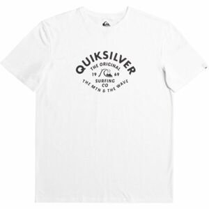 Quiksilver SCRIPT TALK FRONT SS Pánske tričko, biela, veľkosť XL