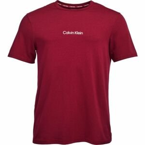 Calvin Klein S/S CREW NECK Pánske tričko, vínová, veľkosť M