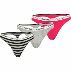 Calvin Klein 3PK THONG Dámske nohavičky tango, sivá, veľkosť S