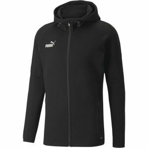 Puma TEAMFINAL CASUALS HOODED Futbalová mikina, čierna, veľkosť