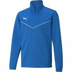 Puma TEAMRISE 1 4 ZIP TOP JR Chlapčenská mikina, modrá, veľkosť 128