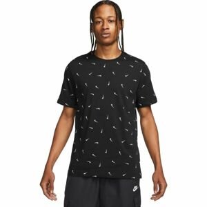 Nike NSW CLUB TEE AOP Pánske tričko, čierna, veľkosť L