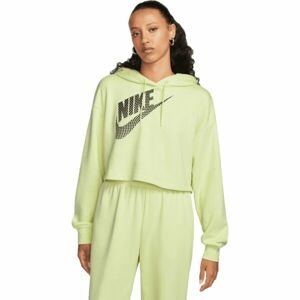 Nike NSW FLC PO HOODIE CROP DNC Dámska mikina, svetlo zelená, veľkosť L