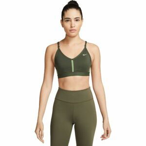 Nike DF INDY V-NECK BRA W Dámska športová podprsenka, khaki, veľkosť L