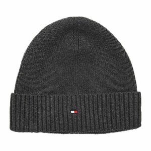 Tommy Hilfiger ESSENTIAL FLAG BEANIE Pánska zimná čiapka, tmavo sivá, veľkosť UNI