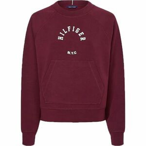 Tommy Hilfiger RLX SUEDED MODAL C-NK SWEATSHIRT Dámska mikina, vínová, veľkosť L