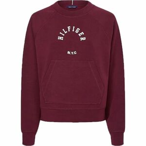 Tommy Hilfiger RLX SUEDED MODAL C-NK SWEATSHIRT Dámska mikina, vínová, veľkosť M