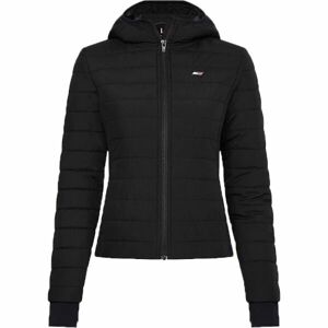 Tommy Hilfiger SLIM SORONA PADDED HOOD JACKET Dámska prechodná bunda, čierna, veľkosť XS