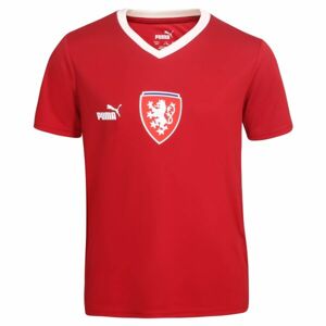 Puma FACR HOME JERSEY FAN JR Chlapčenské futbalové tričko, červená, veľkosť 116