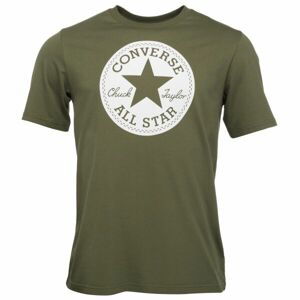 Converse STANDARD FIT CENTER FRONT CHUCK PATCH KNOCK OUT TEE Pánske tričko, khaki, veľkosť M