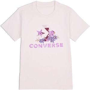 Converse STAR CHEVRON ABSTRACT FLOWERS TEE Dámske tričko, ružová, veľkosť XL