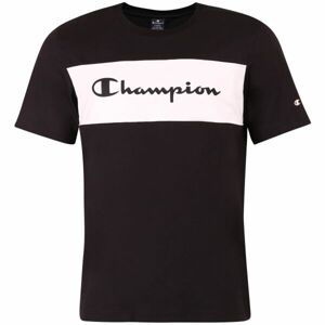 Champion CREWNECK COLOR BLOCK T-SHIRT Pánske tričko, čierna, veľkosť L
