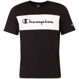 Champion CREWNECK COLOR BLOCK T-SHIRT Pánske tričko, čierna, veľkosť M