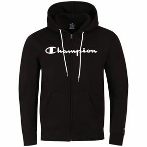 Champion HOODED FULL ZIP SWEATSHIRT Pánska mikina, čierna, veľkosť