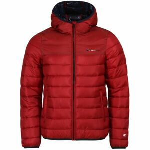 Champion RIPSTOP WOVEN HOODED JACKET Pánska zimná bunda, červená, veľkosť