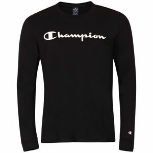 Champion CREWNECK LONG SLEEVE T-SHIRT Pánske tričko s dlhým rukávom, čierna, veľkosť XXL