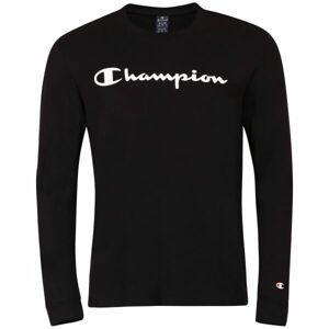 Champion CREWNECK LONG SLEEVE T-SHIRT Pánske tričko s dlhým rukávom, čierna, veľkosť L