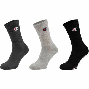 Champion 3PK CREW SOCKS Unisexové ponožky, tmavo sivá, veľkosť 43-46