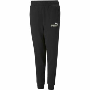 Puma ESS + 2 COL LOGO PANTS FL B Chlapčenské tepláky, čierna, veľkosť 140