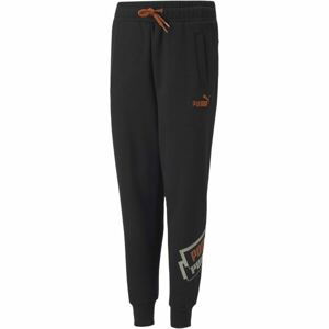 Puma ALPHA HOLIDAY SWEATPANTS FL B Detské tepláky, čierna, veľkosť