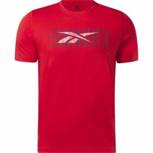 Reebok GS REEBOK LINEAR READ TEE Pánske tričko, červená, veľkosť XL