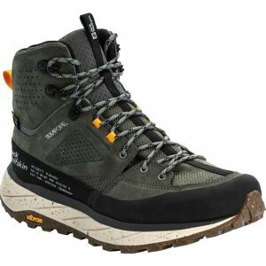 Jack Wolfskin TERRAQUEST TEXAPORE MID M Pánska treková obuv, zelená, veľkosť 42