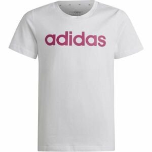 adidas ESS LIN T Dievčenské tričko, biela, veľkosť 140
