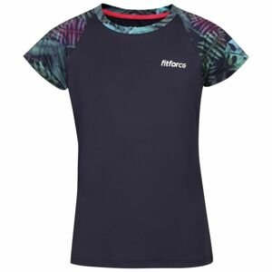 Fitforce NILSEN Dievčenské fitness tričko, tmavo modrá, veľkosť 116-122